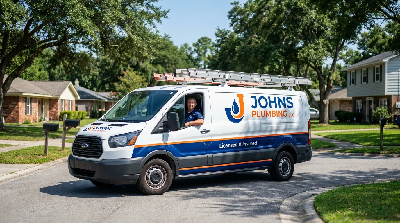 Johns Plumbing LLC service van in Fergus Falls, MN