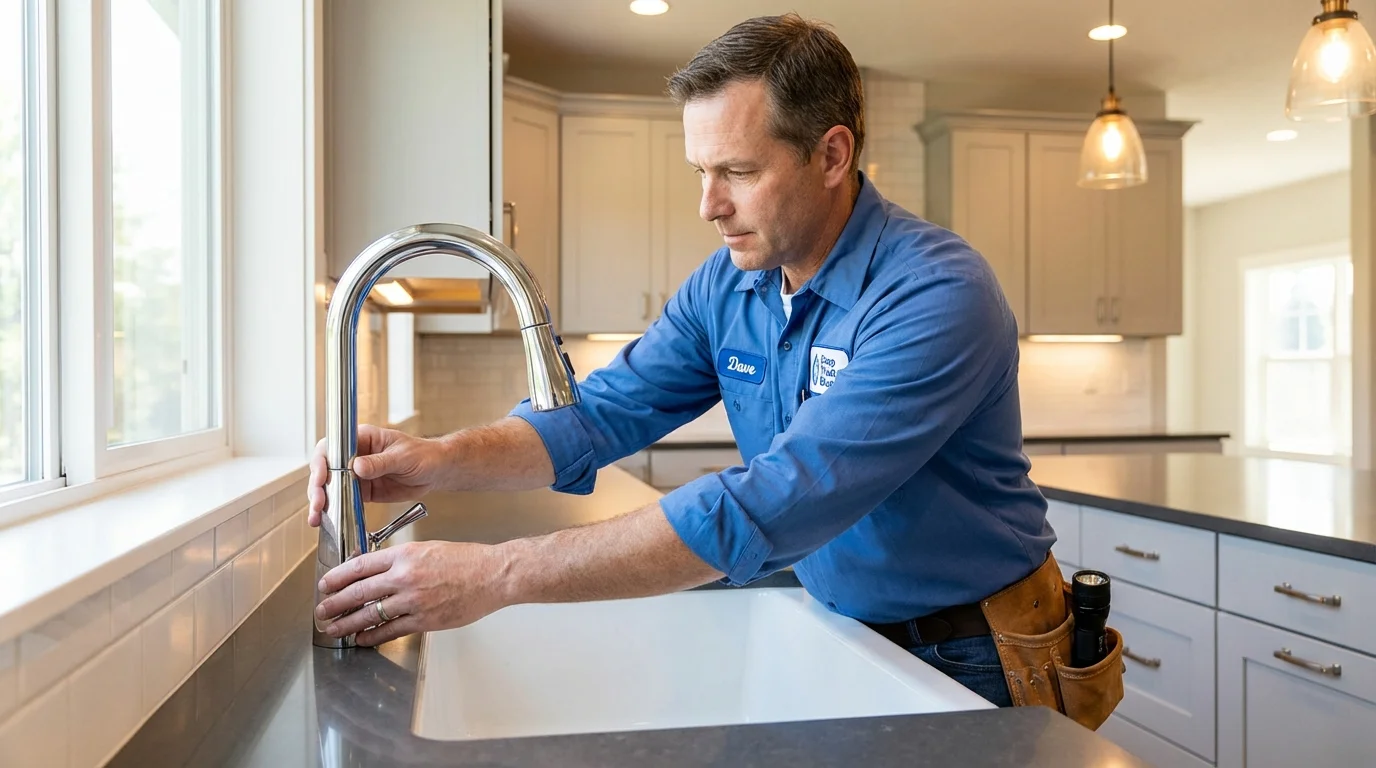 Kitchen faucet installation by Johns Plumbing LLC in Fergus Falls