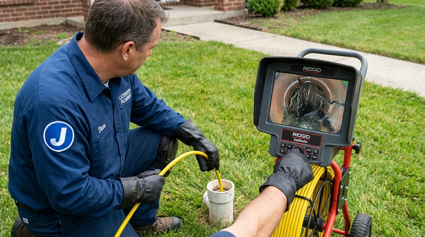 Sewer camera inspection being performed by Johns Plumbing LLC in Fergus Falls