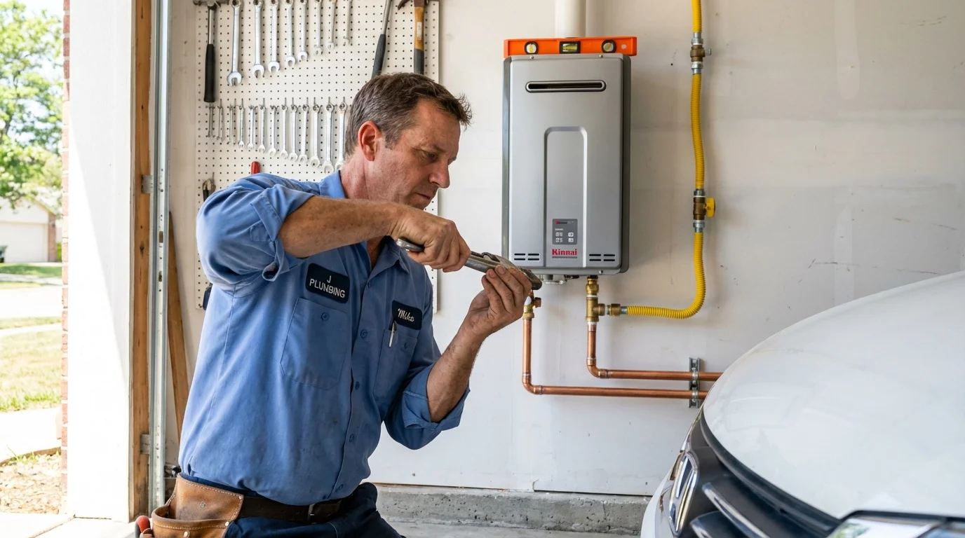 Tankless water heater installation by a Johns Plumbing LLC plumber in Fergus Falls